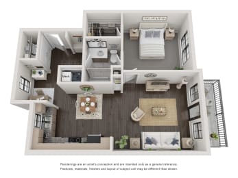 1 bed, 1 bath, 830 sqft, $1,599