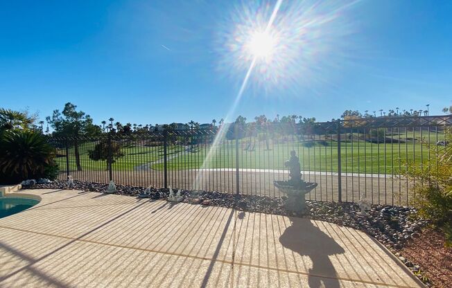 Single story 2,055sqft home with gorgeous golf course view inside Guard gated Rhodes Ranch community.