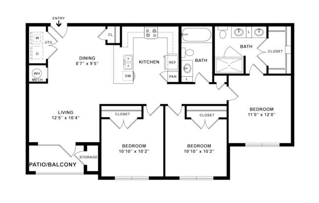 3 beds, 2 baths, 1,157 sqft, $1,729