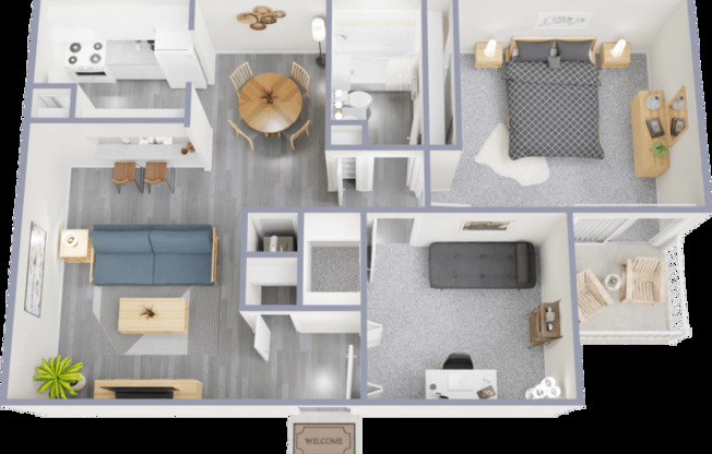 2 beds, 1 bath, 850 sqft, $818