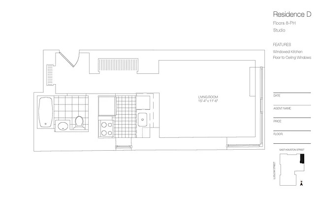 Studio, 1 bath, $4,490, Unit 16-D
