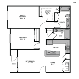 2 beds, 2 baths, 1,102 sqft, $1,700