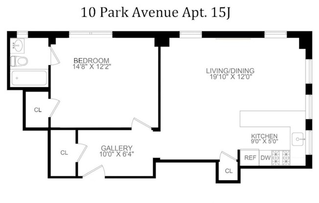 1 bed, 1 bath, $5,600, Unit 15J