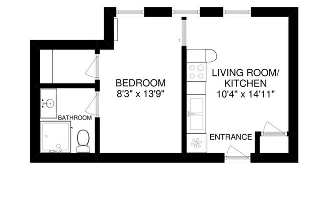 1 bed, 1 bath, $800