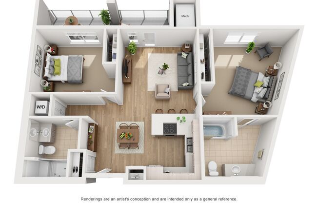 2 beds, 2 baths, 1,182 sqft, $3,500, Unit P2-303