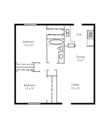 2 beds, 1 bath, 842 sqft, $1,106