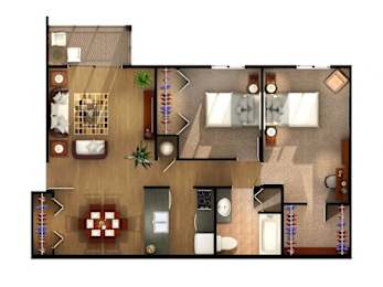 2 beds, 1 bath, 960 sqft, $1,000
