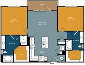 2 beds, 2 baths, 1,146 sqft, $2,515