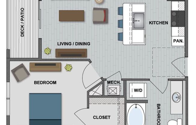 1 bed, 1 bath, 637 sqft, $1,300, Unit 2110