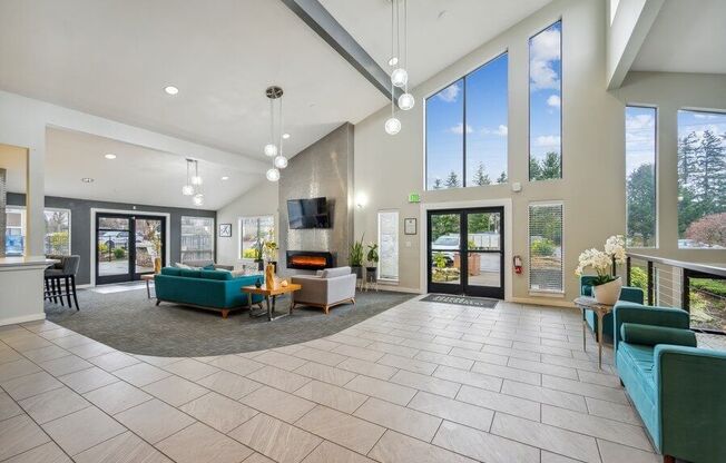 Community lounge area and leasing office