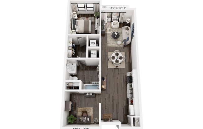 1 bed, 1 bath, 845 sqft, $2,037