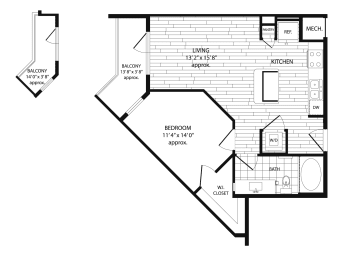 1 bed, 1 bath, 656 sqft, $1,507
