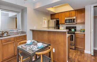 Kitchen and Wet Bar at Olive East Apartments