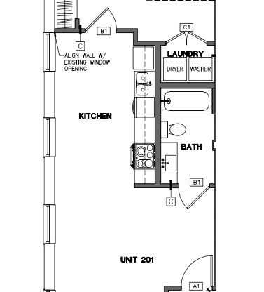 1 bed, 1 bath, $1,225, Unit 201