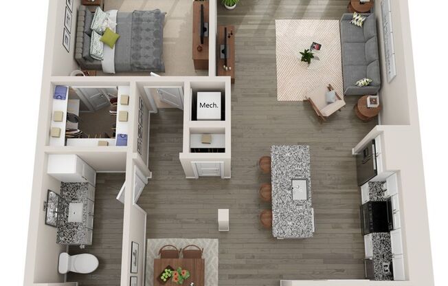 1 bed, 1 bath, 850 sqft, $2,056