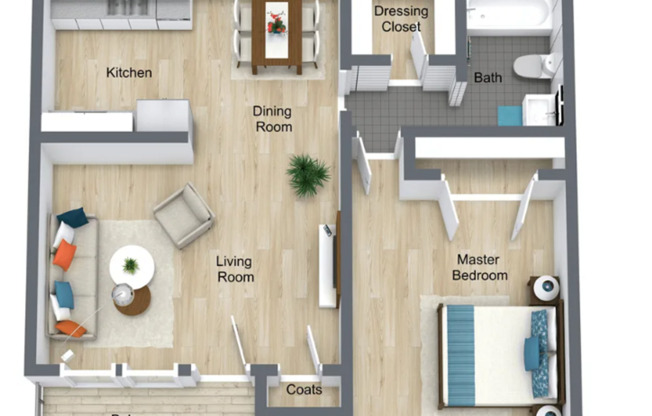 1 bed, 1 bath, 760 sqft, $1,100