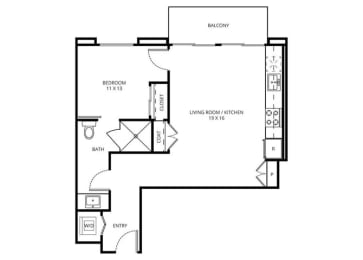 1 bed, 1 bath, 648 sqft, $2,275