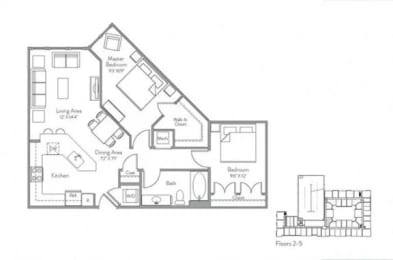 2 beds, 1 bath, 941 sqft, $2,203
