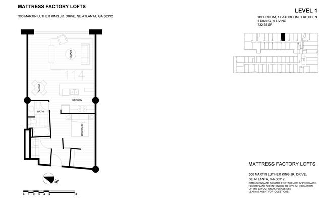 1 bed, 1 bath, 732 sqft, $1,750, Unit 114