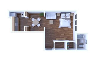 Studio, 1 bath, $1,343