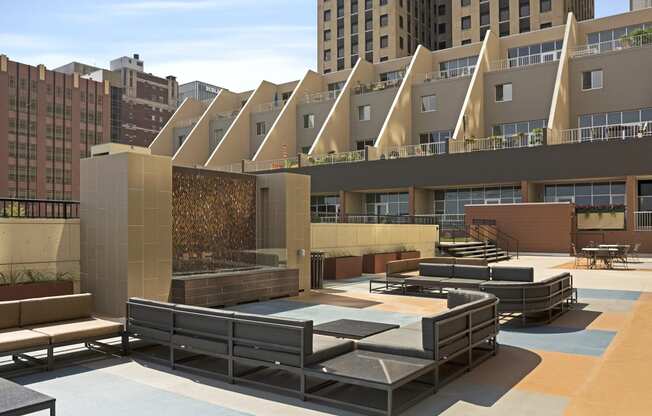 Kellogg Square Apartments in St. Paul, MN Fire Pits and Sundeck