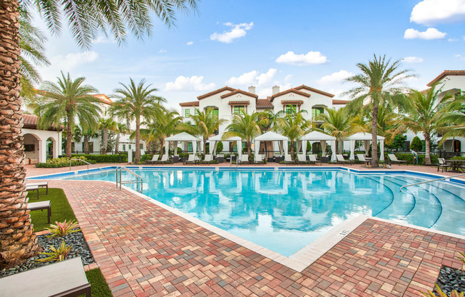 Resort-Style Pools with Cabanas at Mirador at Doral by Windsor, 33122, Florida