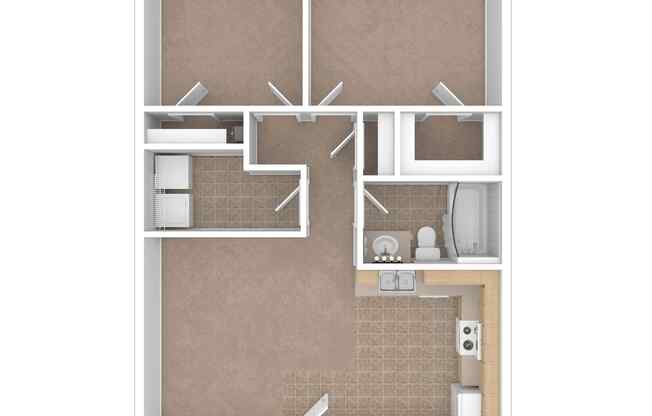 2 beds, 1 bath, 816 sqft, $1,320