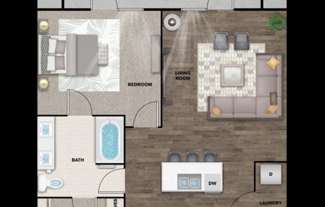 1 bed, 1 bath, 788 sqft, $1,007