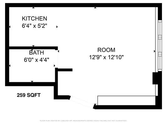 Studio, 1 bath, 259 sqft, $2,502