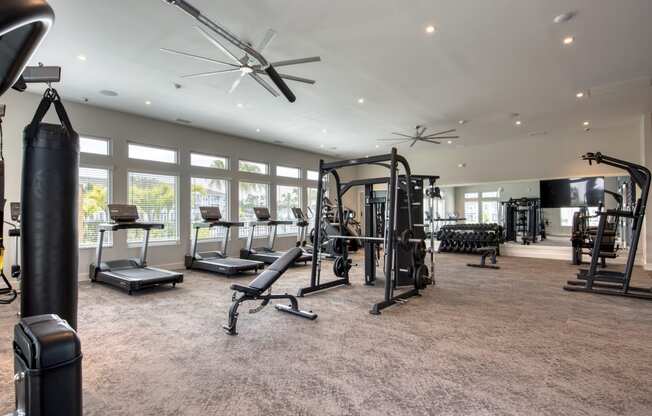 the gym at the preserve apartments