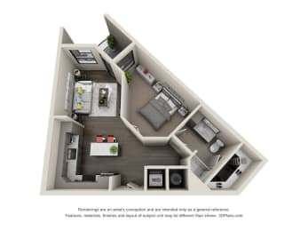 1 bed, 1 bath, 654 sqft, $1,390