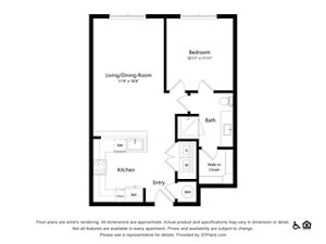 1 bed, 1 bath, 711 sqft, $1,950