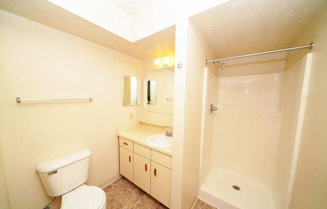 second bathroom with a walk-in shower