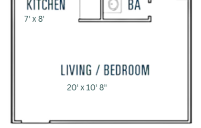 Studio, 1 bath, 400 sqft, $889