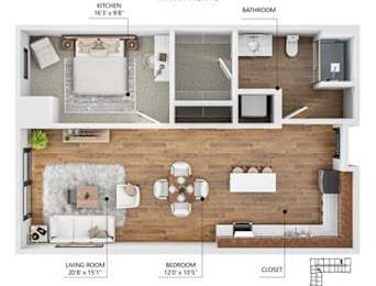 1 bed, 1 bath, 662 sqft, $1,275