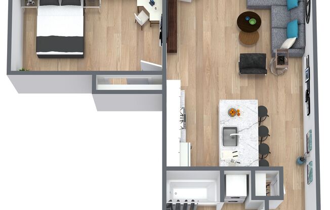 1 bed, 1 bath, 601 sqft, $1,407, Unit 218