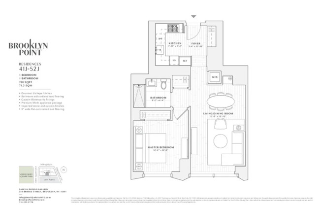 1 bed, 1 bath, 768 sqft, $5,500, Unit 45J