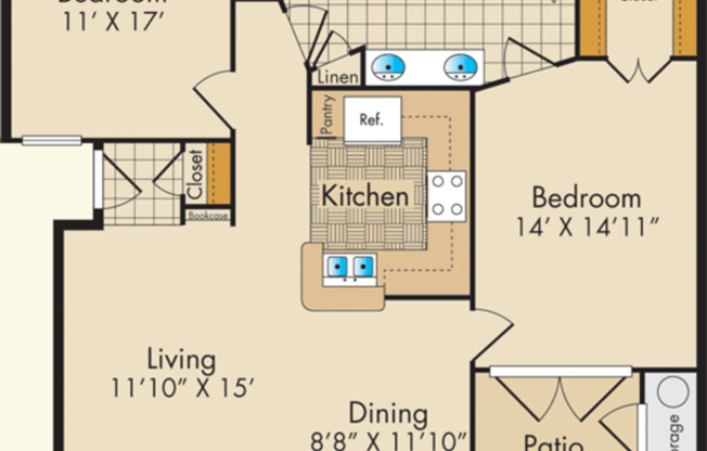 2 beds, 1 bath, 962 sqft, $2,050