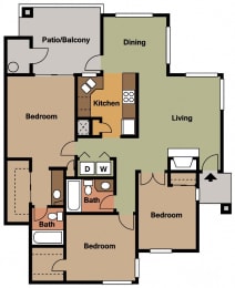 3 beds, 2 baths, 1,111 sqft, $1,755
