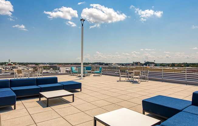 Rooftop patio at Axis at PTC Apartments in Hampton VA