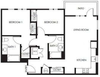 2 beds, 2 baths, 1,037 sqft, $2,125