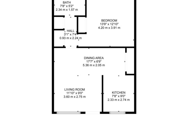 1 bed, 1 bath, 600 sqft, $999, Unit 1