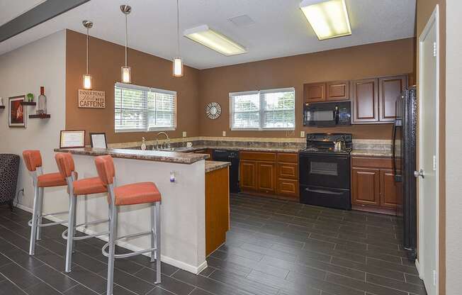 Large Clubhouse Kitchen with Breakfast Bar