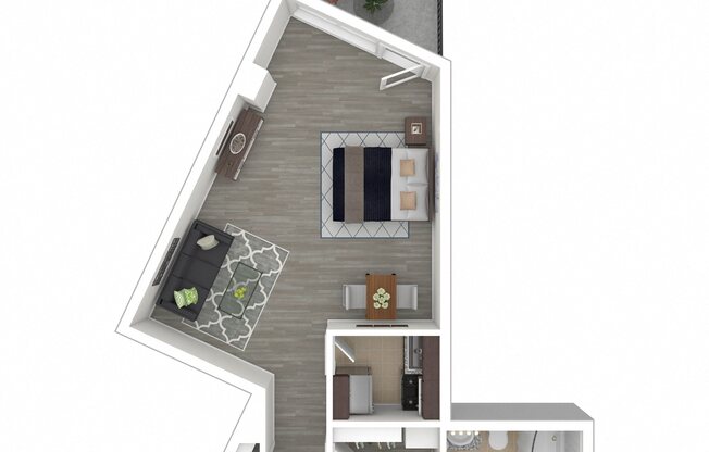 Studio, 1 bath, 460 sqft, $1,650