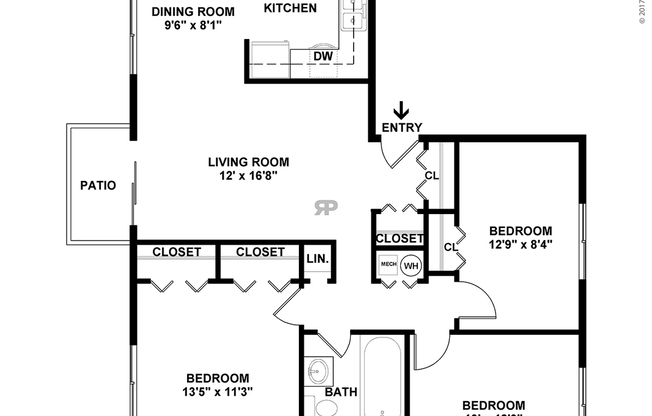 3 beds, 1 bath, 967 sqft, $1,190