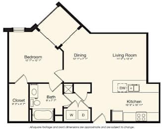 1 bed, 1 bath, 748 sqft, $1,511