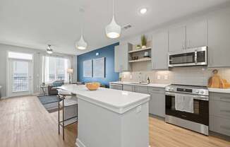 Alton Mill District Apartments in Charlotte, North Carolina Model Kitchen with Island