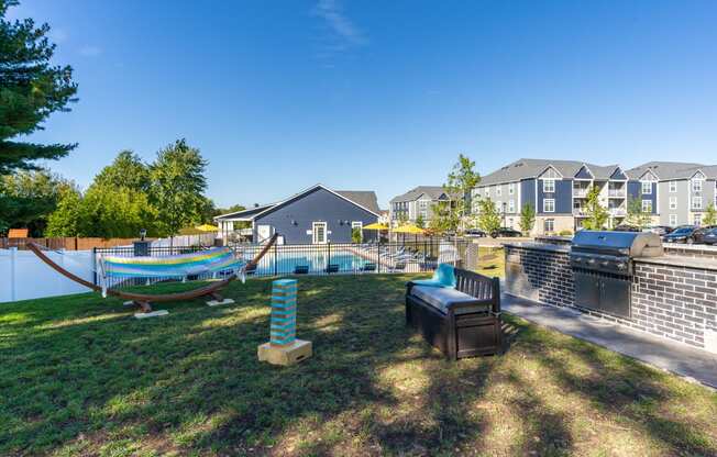 Outdoor Grilling Area Near the Pool