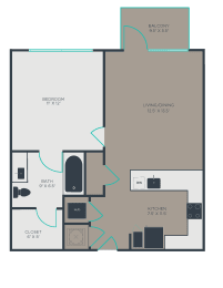 1 bed, 1 bath, 659 sqft, $1,408