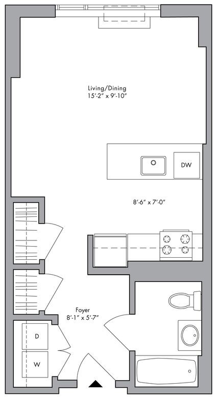 Studio, 1 bath, $3,608, Unit 6N